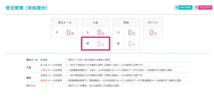 入金処理するには 入金済 メール未送信 カラーミーショップ ヘルプセンター